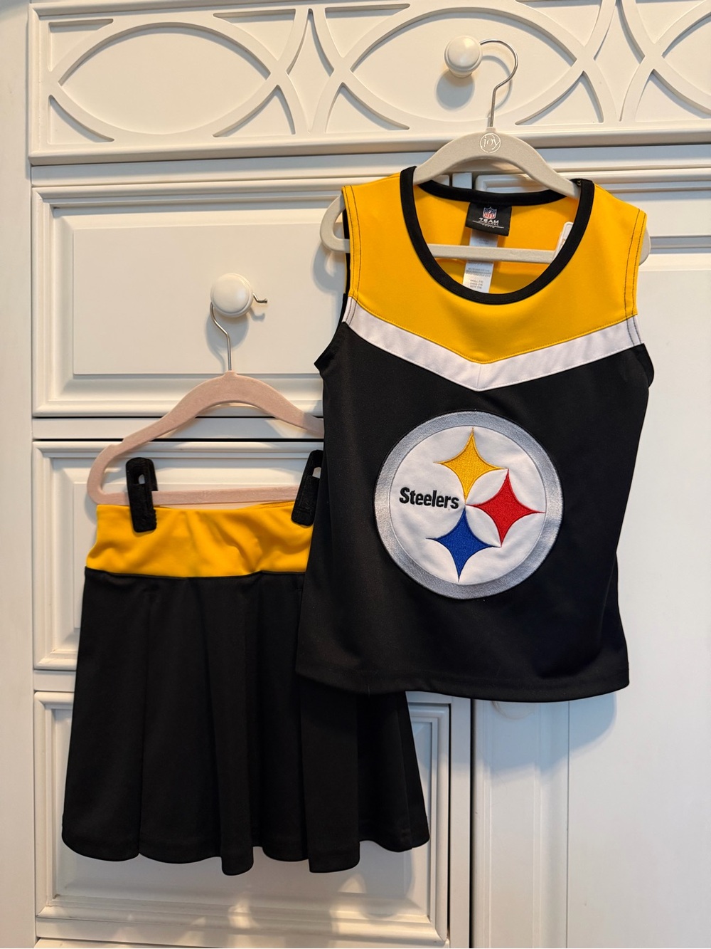 Girls Pittsburgh Steelers Black & Gold Tank and Skirt Set